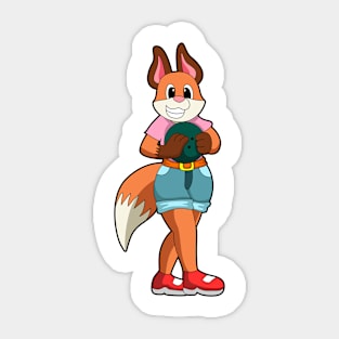 Fox at Bowling with Bowling ball Sticker